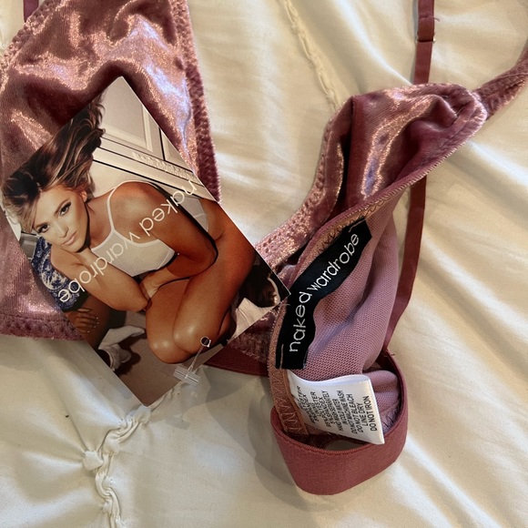 Naked Wardrobe Crushed Velvet Bralette - Picture 3 of 3